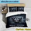 Custom Name Raiders Football Bedding Set 3PCS Duvet Cover Closure Includes 1 Duvet Cover & 2 Pillowcases for All Seasons Bedroom Decor