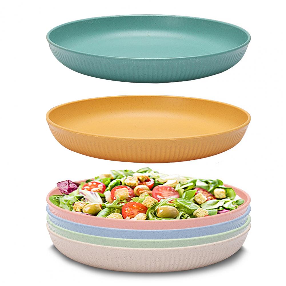 Набор из 6 небьющихся тарелок, экономящих место, красочных, здоровых, экологически чистых, для обедов на открытом воздухе, для дома, Kitchen Bone