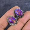 Copper Purple Turquoise Gemstone Handmade 925 Sterling Silver Cufflinks Q4a82