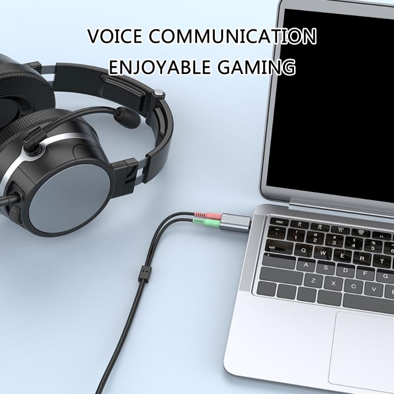 Качественный разветвитель звука, USB C разветвитель для двух наушников USB C на двойной 3,5 мм гнездо для прослушивания USB C разветвитель