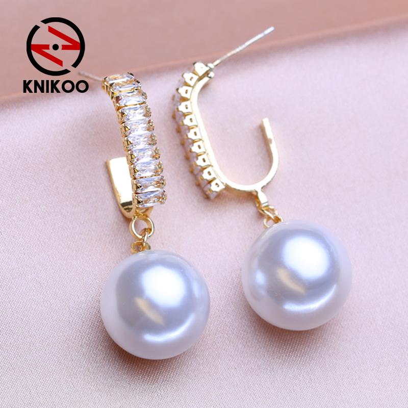 KNIKOO Серьги-капли для женщин, модные жемчужные серьги, ювелирные изделия для свадьбы, невесты, вечерние серьги, подарки
