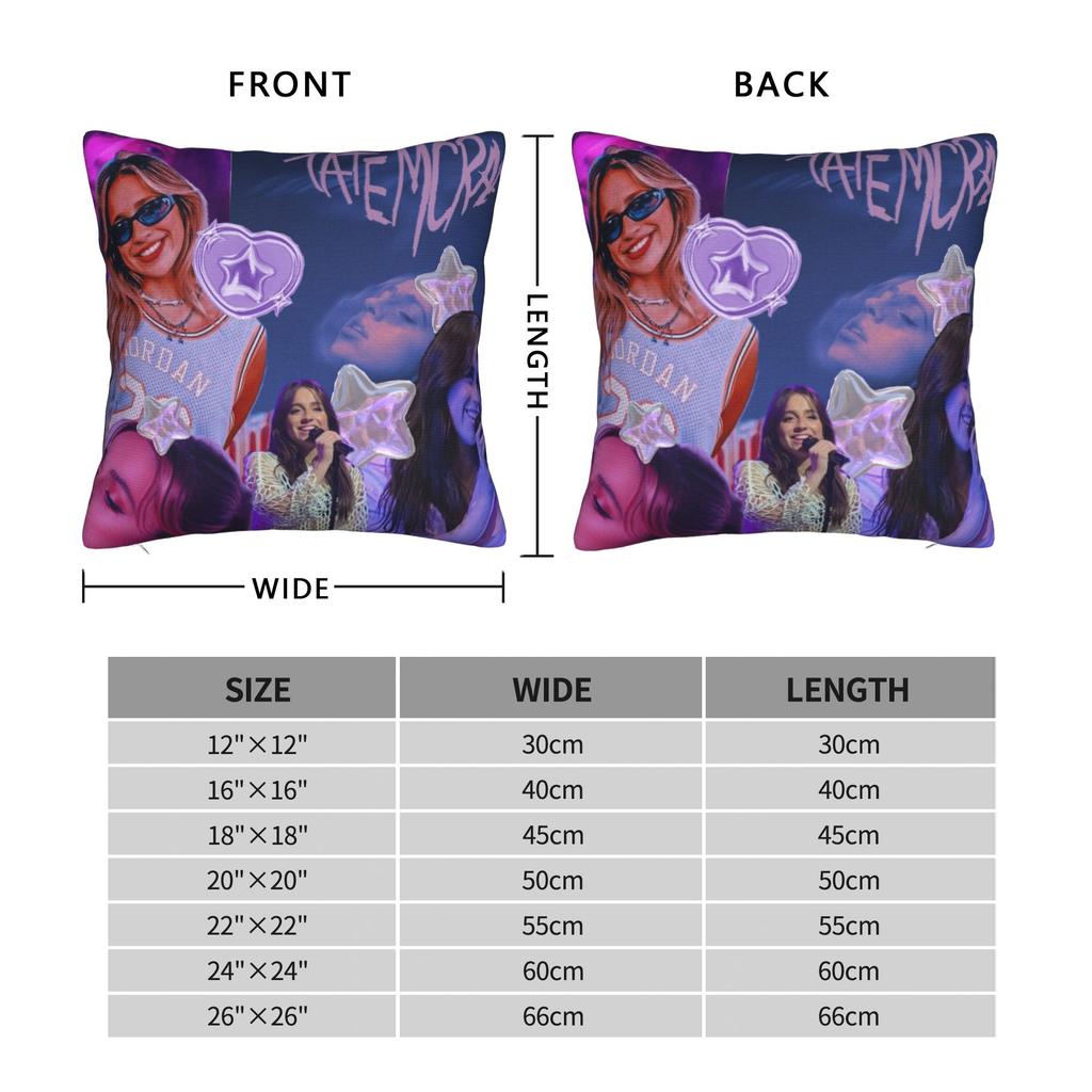 Decorative Pillowcase Tate Mcrae Pop Singer Product Car Pillow Case Cover Square Style Multi-Size