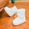 European Waterproof and Non-slip Space Boots 2025 Winter New Short Tube Thickened Warm Cotton Shoes Big Northeast Snow Boots Women