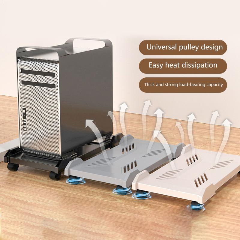 Компьютерная стойка, регулируемая мобильная подставка для процессора, игровой корпус для ПК с 4 колесиками, подходит для большинства ПК, подставка для компьютера под столом