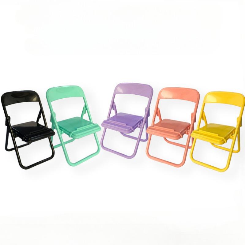 Mini Chair Shape Mobile Phone Stand Portable Cute Colorful Adjustable Folding Stool Lazy Phone Desktop Holder For Cell Phone