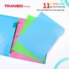 Разделитель цветной индексный Tranbo A4 на 11 отверстий, 5-страничная PP папка