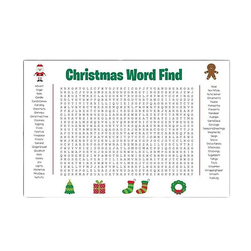 Christmas Word Search Poster – Wall Game, Poster-Size Word Search, Christmas Activity Poster For Families, Christmas Game