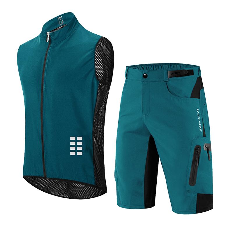 Wosawe Мужские спортивные комплекты, быстросохнущая майка без рукавов, велосипедный жилет для горного велосипеда, шорты, комплекты, легкие дышащие быстросохнущие полуштаны для пешего туризма, кемпинга