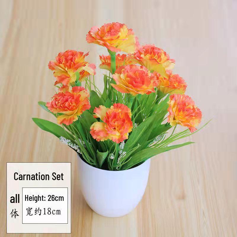 Декоративный набор небольших искусственных цветов в горшках для декора дома и гостиной