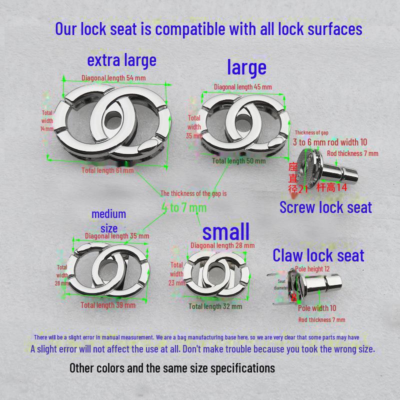 Diamond-Shaped Black Crossbody & Shoulder Bag with Gold/Silver Gilded Twist Lock Hardware