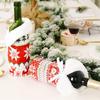 Christmas Wine Bottle Cover Knitted Red Sweater Button Snowflake Christmas Bottle Bag Xmas New Year Gift Kitchen Table Ornaments
