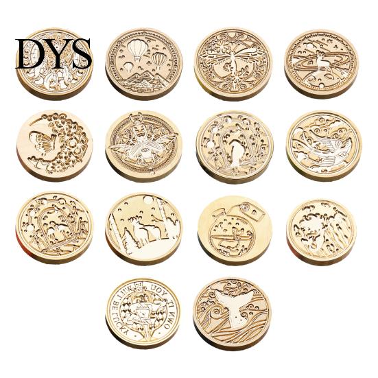Metal Seal Heads for Scrapbooking Wax Sealing Copper Stamp Head, with Detailed Relief Texture, Round DIY Crafting Shaped Durable Brass Wedding