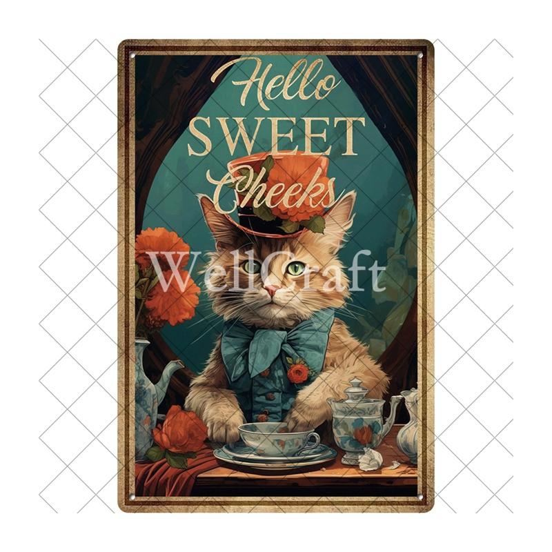 [ WellCraft ] Cat Reading Books Drink Wine  Pub Club Dercoration LTA-13222