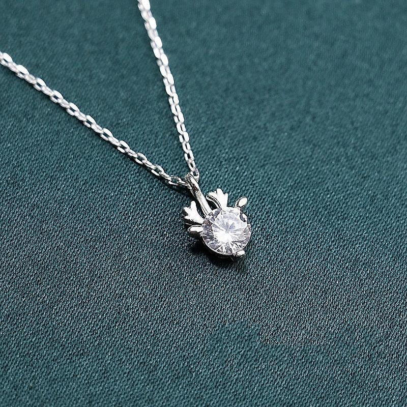 Elk Horn Necklace: Japanese & Korean Style, Women's Zircon Clavicle Chain, Christmas Fashion Jewelry