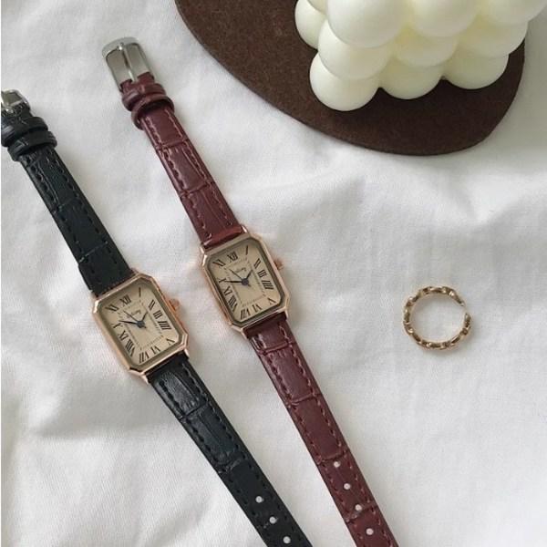 GEMBUTT Аналоговые винтажные квадратные минимальные модные наручные часы, популярные корейские часы