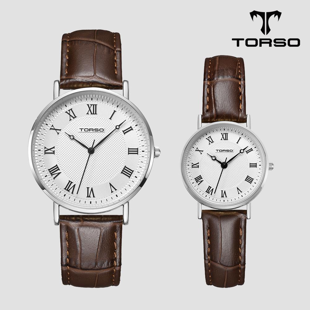 Toleuso T107L-Ssbr Classico Кварцевые парные часы Мужские и женские кожаные часы