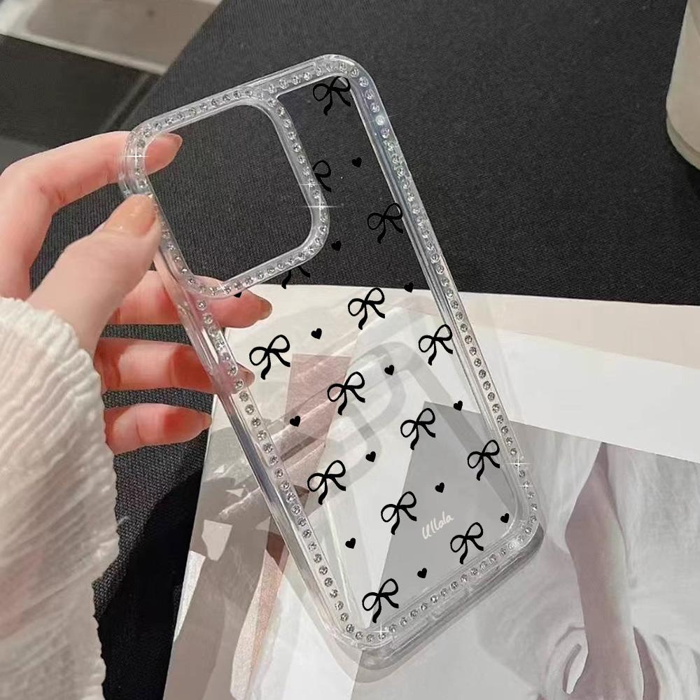 Чехол-браслет с цепочкой для iPhone 17 16 15 13 14, Air 17 12 14 16 Pro 17 14 16 Pro Max, с милым узором в виде сверкающих бриллиантов и ремешком.