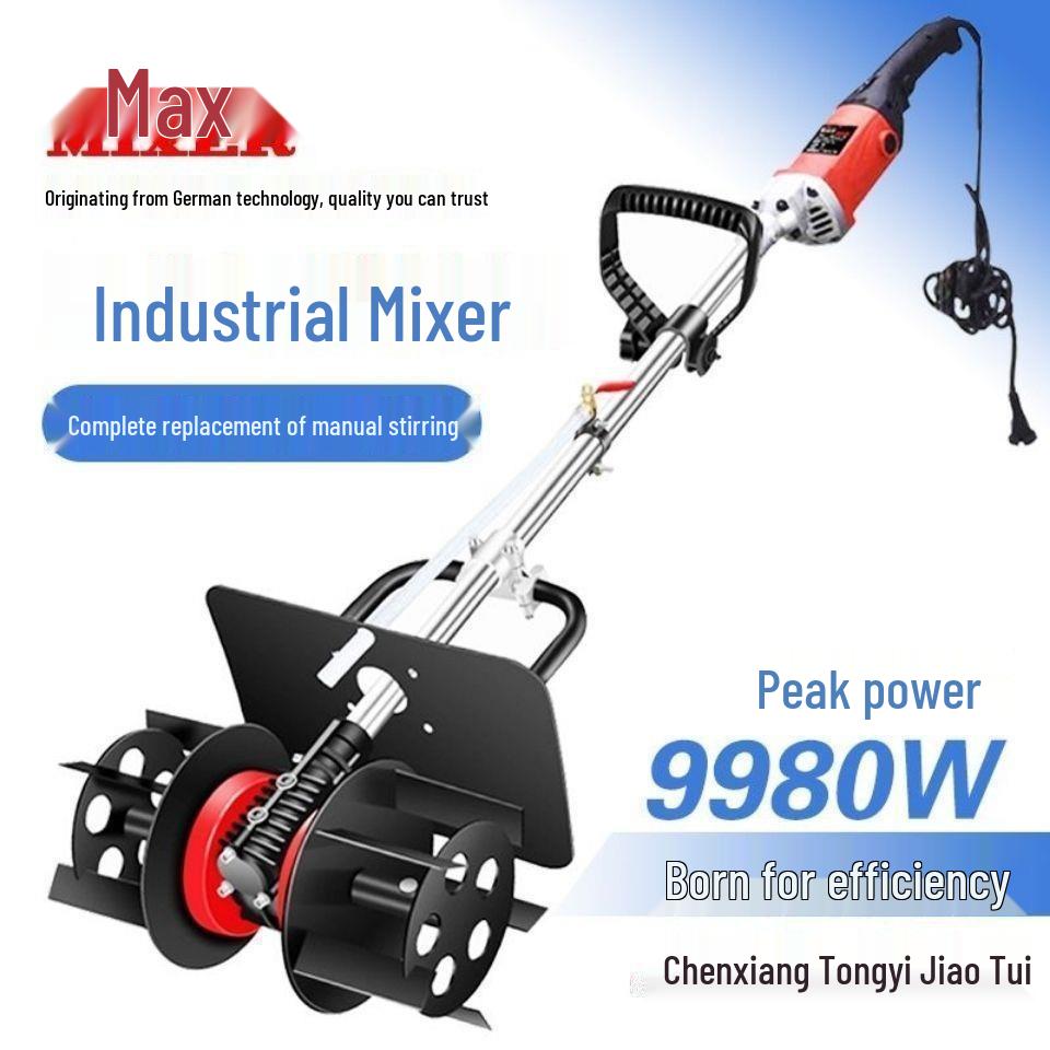 High-Power Dual-Use Handheld Electric Cement and Mortar Mixer