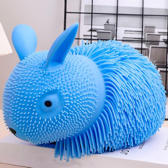 Stress Relief Animal Squeeze Toy Long Hairs Rabbit Dog Cat Sensory Toy Portable Stretchy Animal Shape Stress Ball Decompression Toy