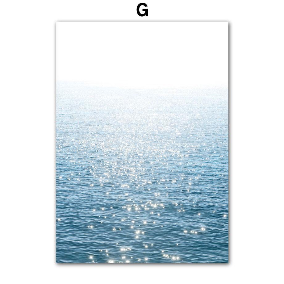 Волна, песок, синий пляж, лодка, настенная живопись, холст, плакаты на скандинавскую тему и принты, украшения для гостиной, дома, фотографии