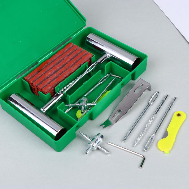 33/58Pcs Auto Tire Repair Set Puncture Repair Tools Car Van Motorcycle Bike Emergency Heavy Duty Tubeless Tire Repair Rivet Set