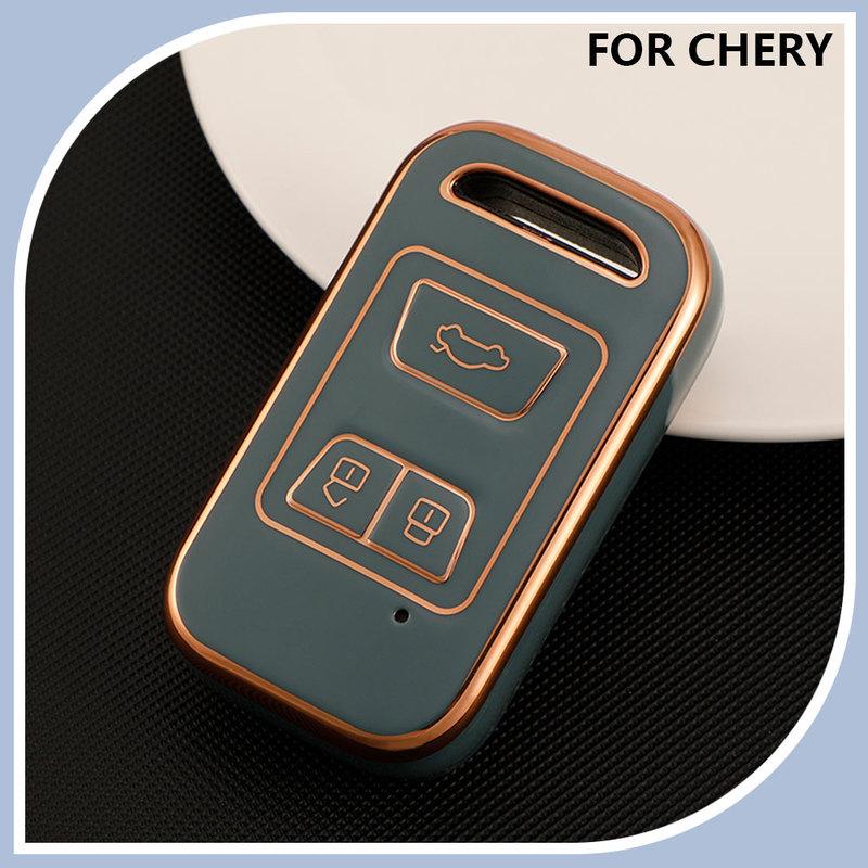 Чехол-брелок из ТПУ для автомобильного ключа с 3 кнопками для Chery Tiggo Arrizo 8 7 5X Аксессуары-защита