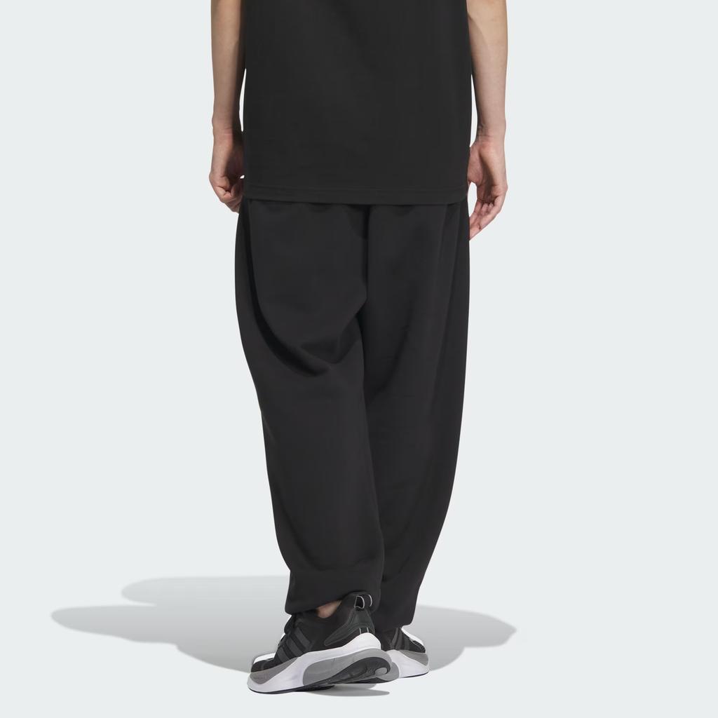 Adidas Флисовые утолщенные манжеты с логотипом, свободные трикотажные спортивные брюки унисекс, черные IV7603