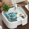 Прозрачный аквариум для черепах большого объема, защита от побега, полный обзор, пластиковый, с платформой для загара, инкубатор