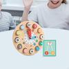 Wooden Clock,Stacking Sorter Moveable Hands Portable Fine Motor Skills ,Teaching Time Number