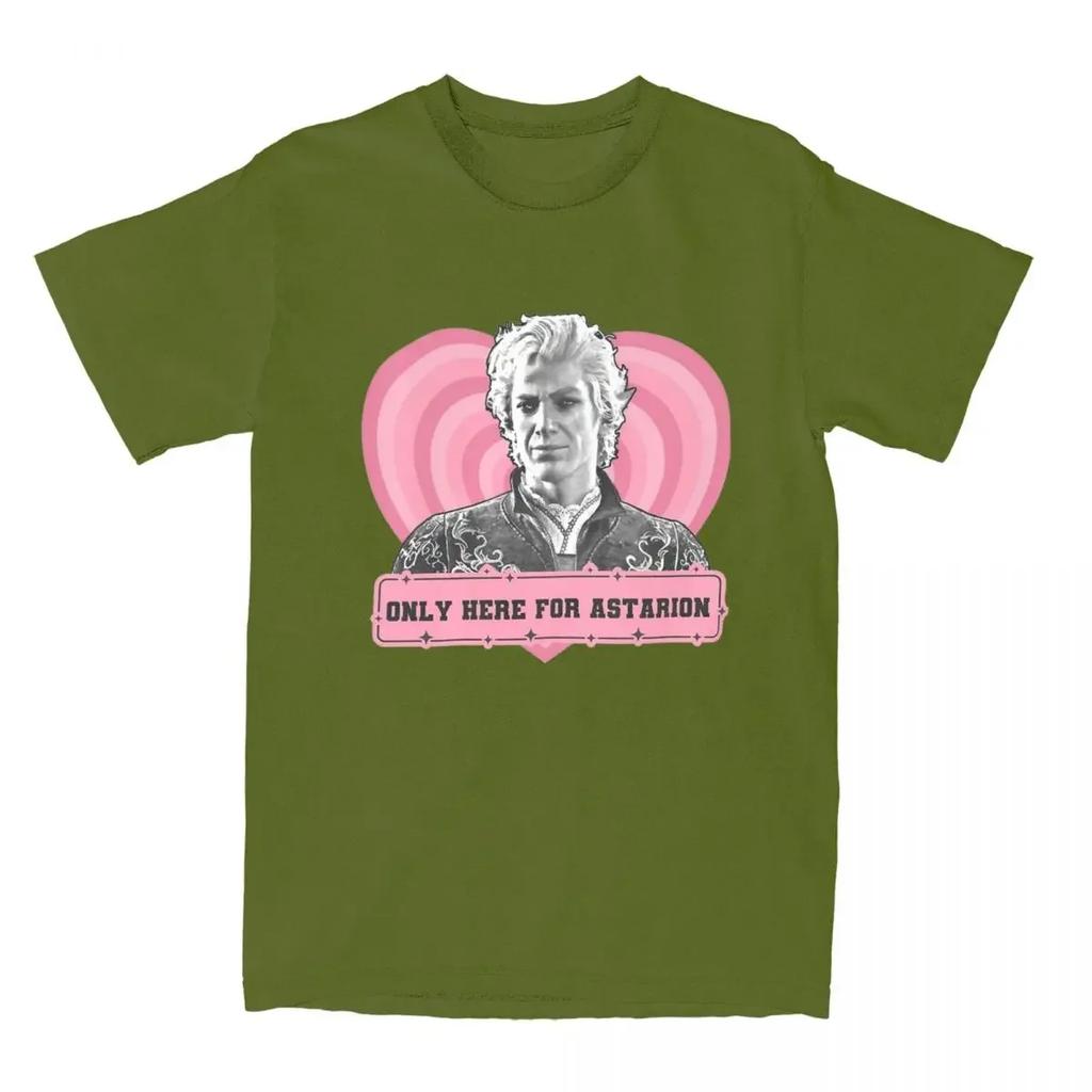 Novelty Retro Baldur's Gate Astarion Romance T-Shirts Men O Neck Cotton T Shirts Short Sleeve Tees Birthday Present Clothing
