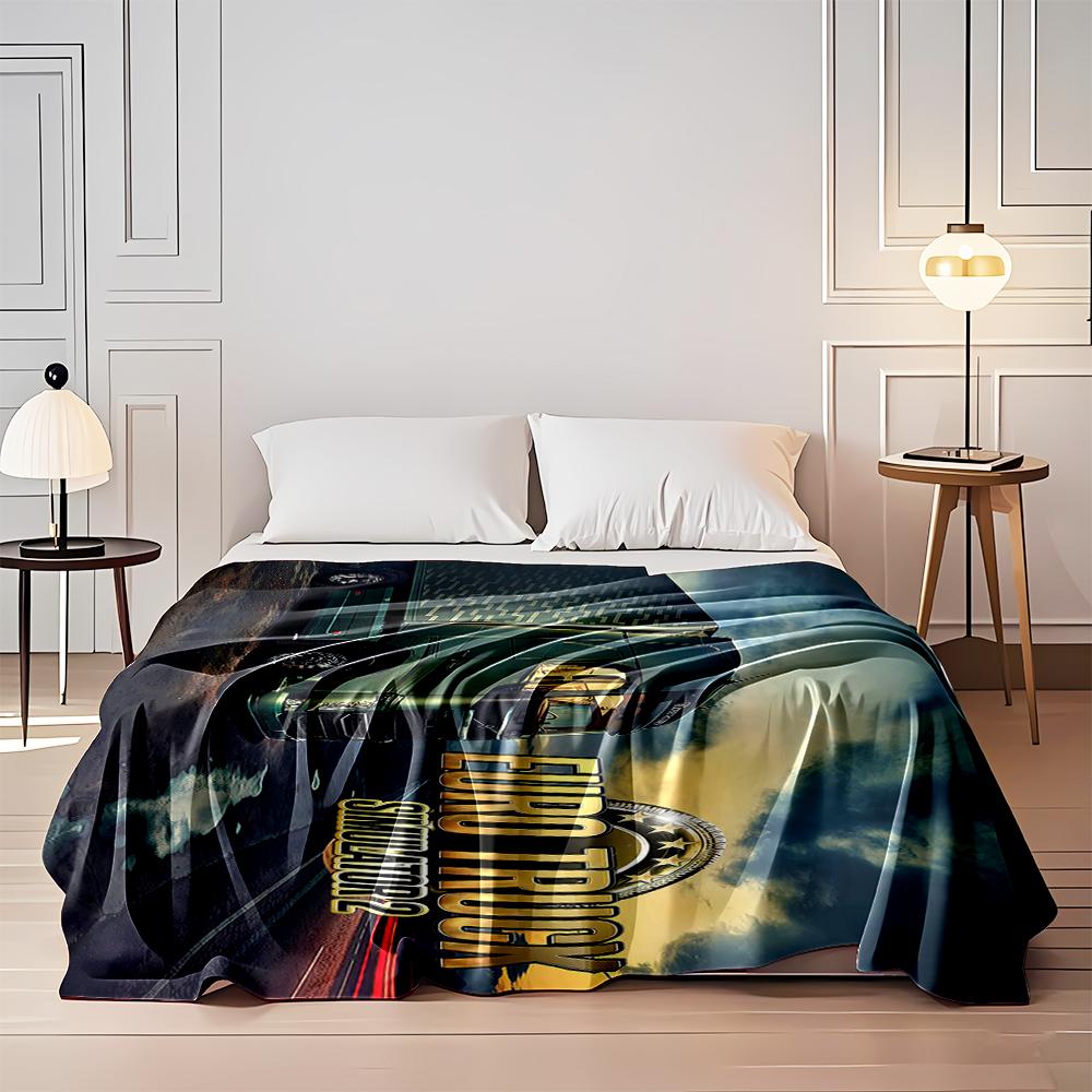 "Euro Truck Simulator 2 Design Blanket, Flannel blanket for bedroom, living room, sofa, and nap sofas."