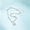 New style metal small lock necklace men and women European and American personality fashion simple series cool style net silver gold collarbone chain