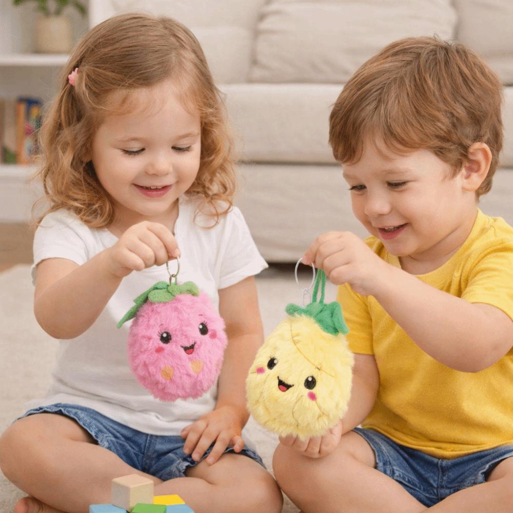Super Soft-haired Fruit Plush Charm Strawberry/Pineapple Shape Plush Stuffed Doll Christmas Gift