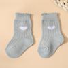 4Pairs Cute Heart Baby Socks Spring Summer Children Cotton Sock 0-2Year Girl Newborn Footwear Solid Color Love Middle Tube Socks