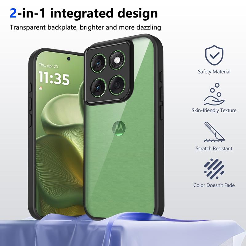 Прозрачный силиконовый чехол для Motorola Moto G86 G56 G96 G85 G75 G55 G35 G15 Power G05 Задняя панель из ПК Бампер из ТПУ Противоударный чехол для телефона