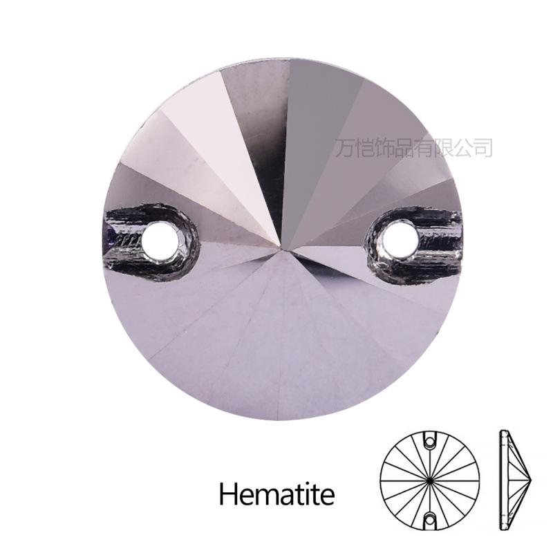 Gold Bottom Glass Hand Sewn Drill Satellite Double Hole, Flat Bottom Double Buckle Hand Sewn Drill Diy Clothing Accessories Accessories Rhinestone