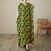Short Sleeve Plus Size Cotton Vintage Floral New In Dresses for Women Casual Loose Long Summer Dress
