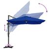 Azur Blue Sun Umbrella with LED Light Strips 351 x 250 x 253 cm