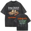 Футболка Y2k Унисекс Одежда Стирка Винтаж Рок-группа Limp Bizkit Графика Альбома 2026 Унисекс Одежда Футболка Мужская Графические Футболки Y2K