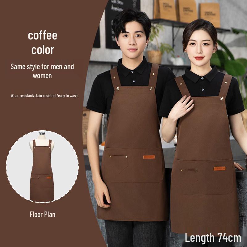 Waterproof Logo-Printed Catering Apron for Coffee & Tea Waiters
