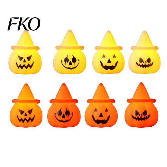 Halloween Party Decorations Pumpkin Night Light, LED Light-up Witch Hat Pumpkin, Spooky Decor Cartoon Table Lamp for Holiday Decoration