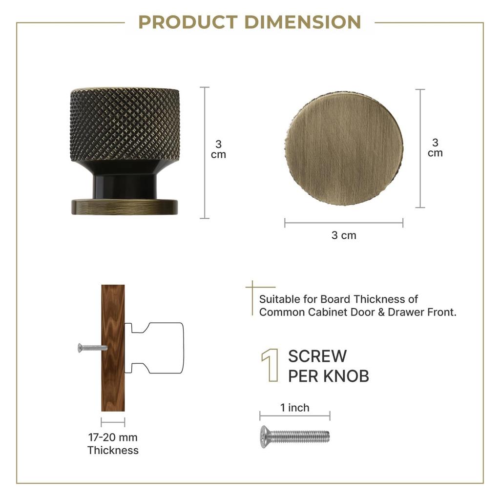 Набор из 3 алюминиевых ручек и тяг для ящиков – Прочные дверные ручки для шкафов, буфетов и гардеробов (Античная отделка)