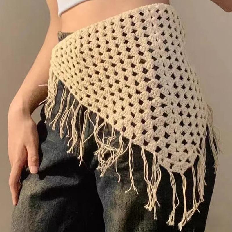 1pc Womens Triangle Scarf Y2K Adjustable Tassel Accent Casual Chic Accessory For Travel
