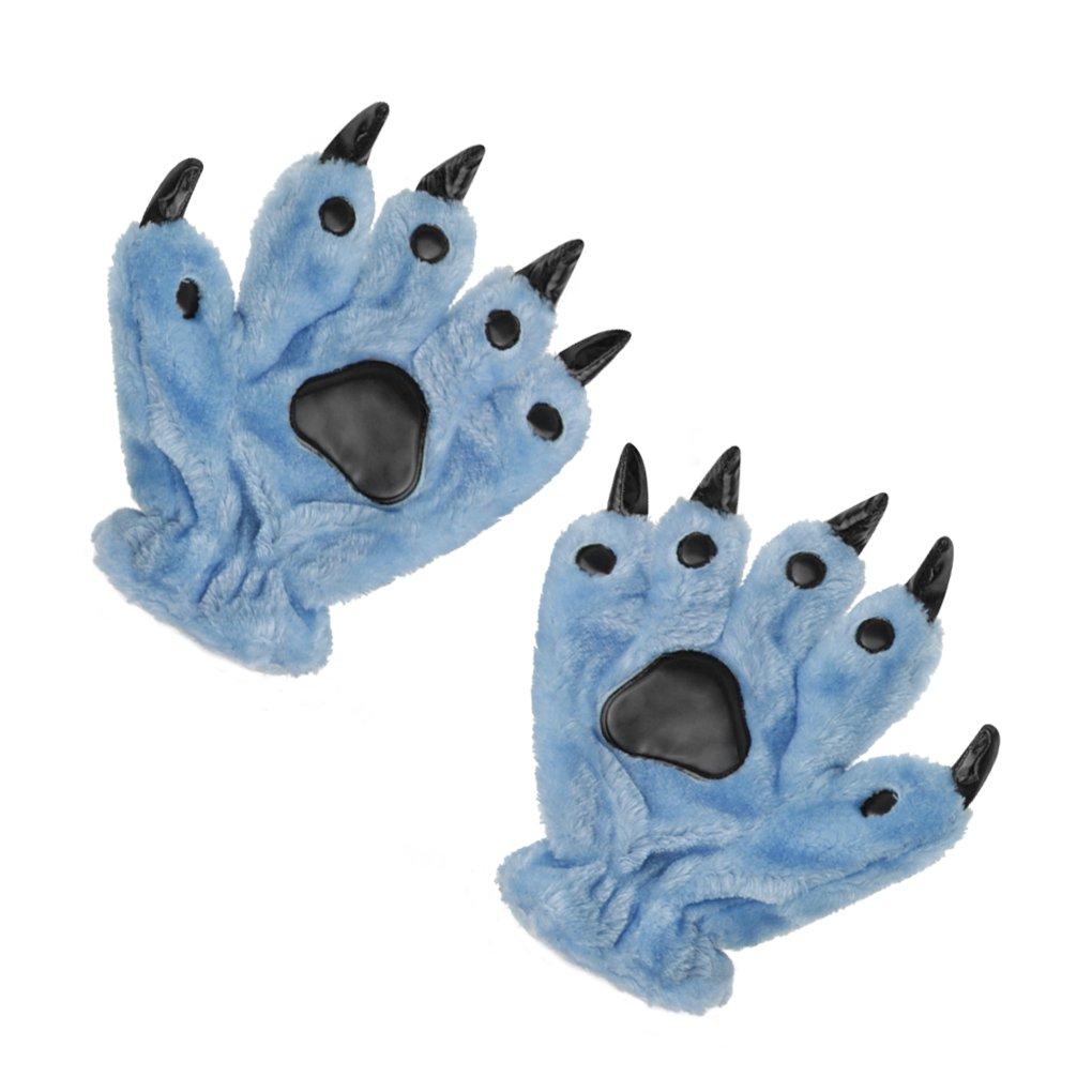 AfinderJP Halloween Gloves, Dinosaur Hand Gloves with Paws and Claws, Cute Fluffy Costume, One Size Fits All, Perfect for Events, Parties, Christmas,