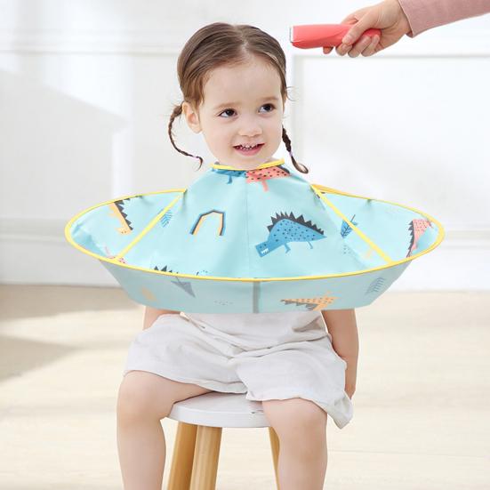 Детская накидка для стрижки с рисунком из мультфильма, водонепроницаемая накидка для стрижки волос, парикмахерский фартук и нагрудник, складной дизайн зонта