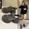Color Matching Thick-soled Comfortable and Versatile Inner Height-increasing Dad Shoes for Women's 2025 Autumn New Mesh Breathable Sports and Leisur