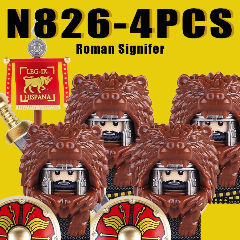 Средневековые Военные Рим Рыцари Строительные Блоки Замок Армия Воин Солдат Фигурки Арбалетчик Щит Меч Легион Блоки Игрушки