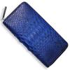 CLW Crocodile Leather Works Diamond Python Long Wallet with Round Zipper, Indigo Dye, Blue, Made In Japan, Men's Long Wallet, Brand Name, Gift
