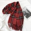Women's Plaid Scarf - Windproof Warm Winter Scarf with Fringe Tassels Multi-Color Options for Casual & Formal Outfits