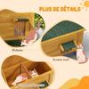 Cat House Outdoor Wooden Raised Shelter with Openable Roof Insulated 85 x 50 x 68.5 cm Natural Green